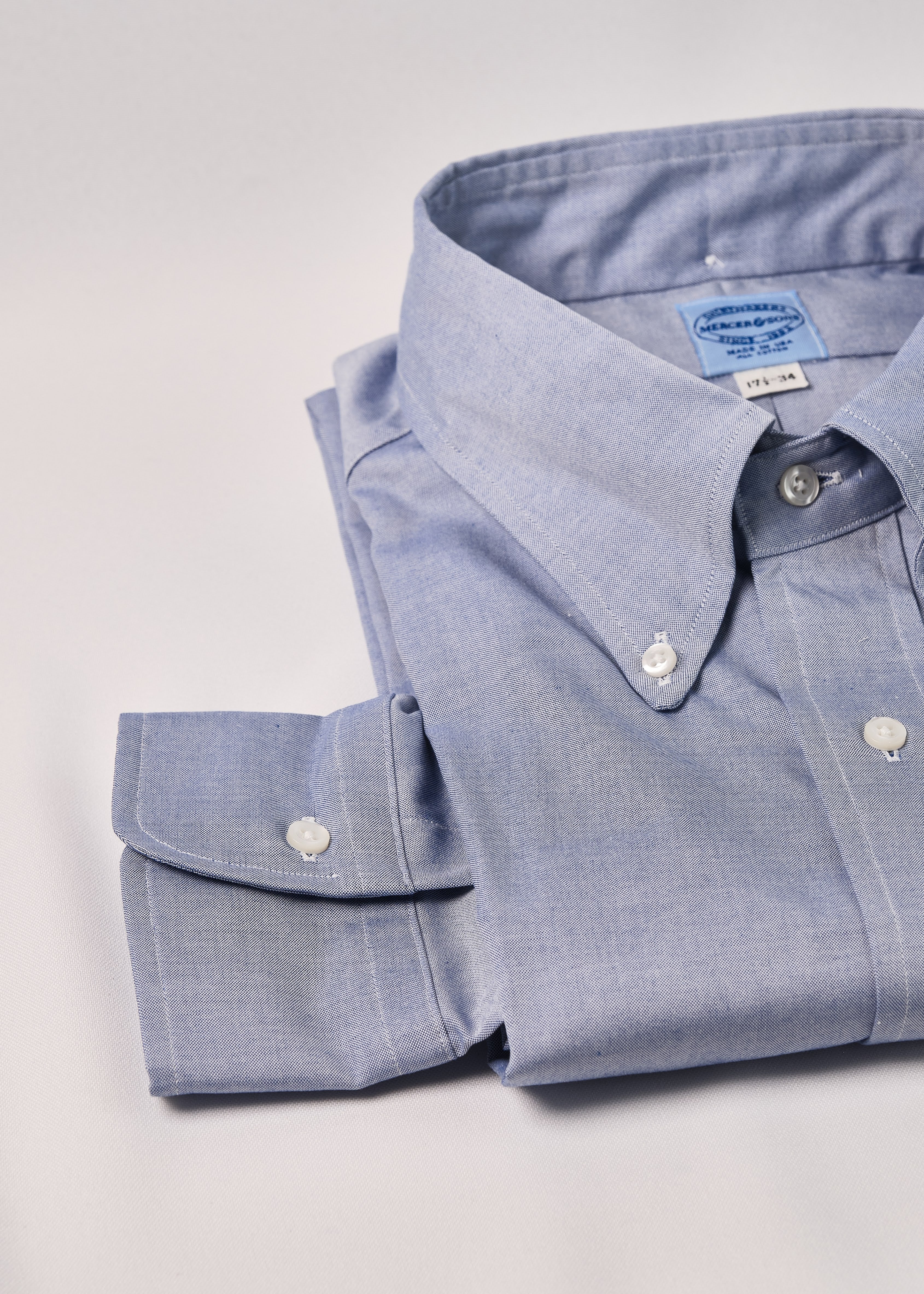 Brompton Blue 80's Two-Ply Pima Cotton Pinpoint Oxford - Image 3