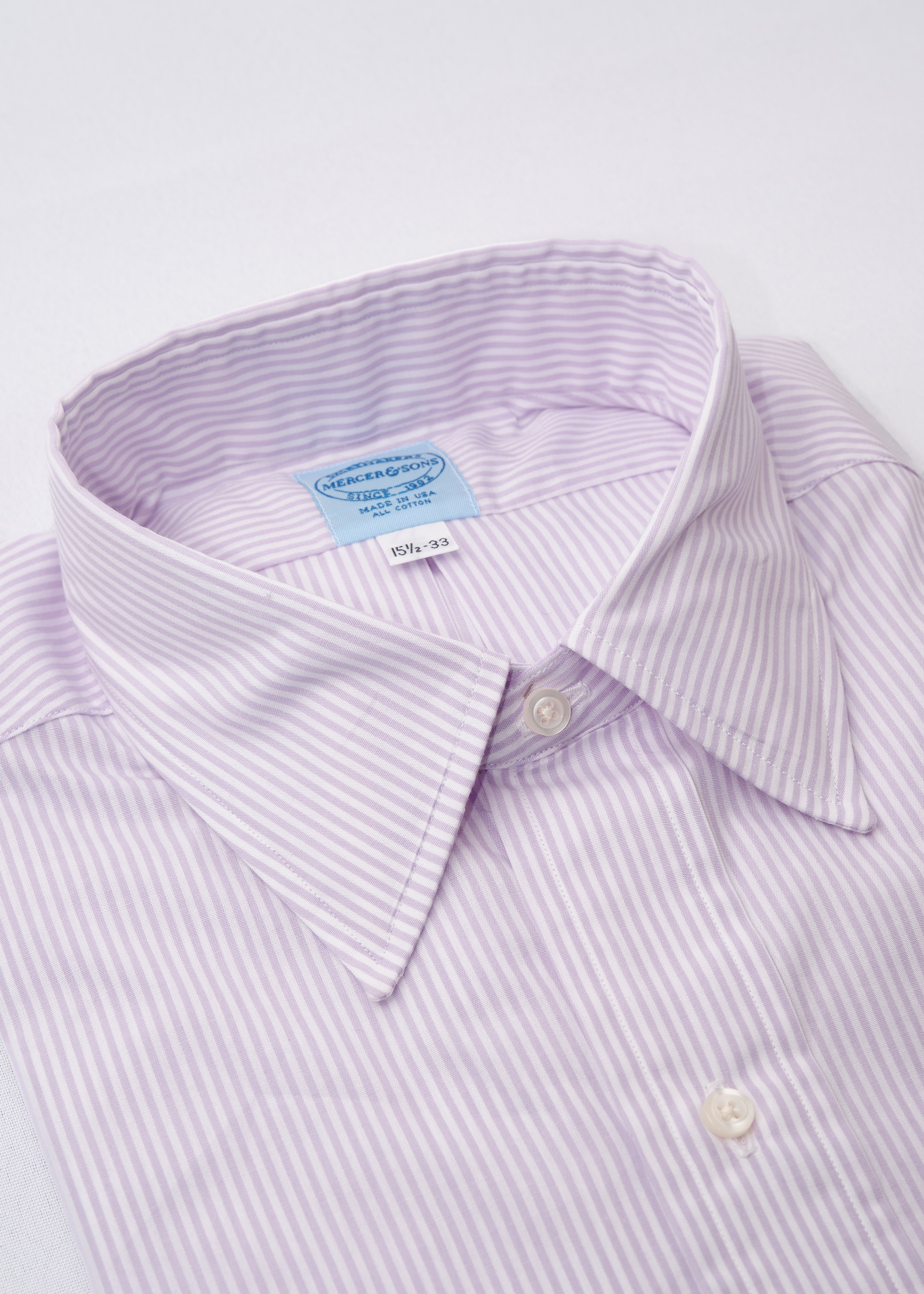 Lavender Bankers 1/16" Broadcloth Stripe - Image 3